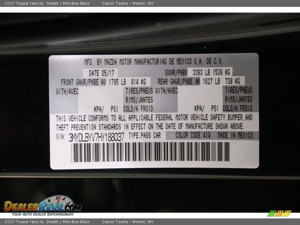 2017 Toyota Yaris iA Stealth / Mid-Blue Black Photo #18