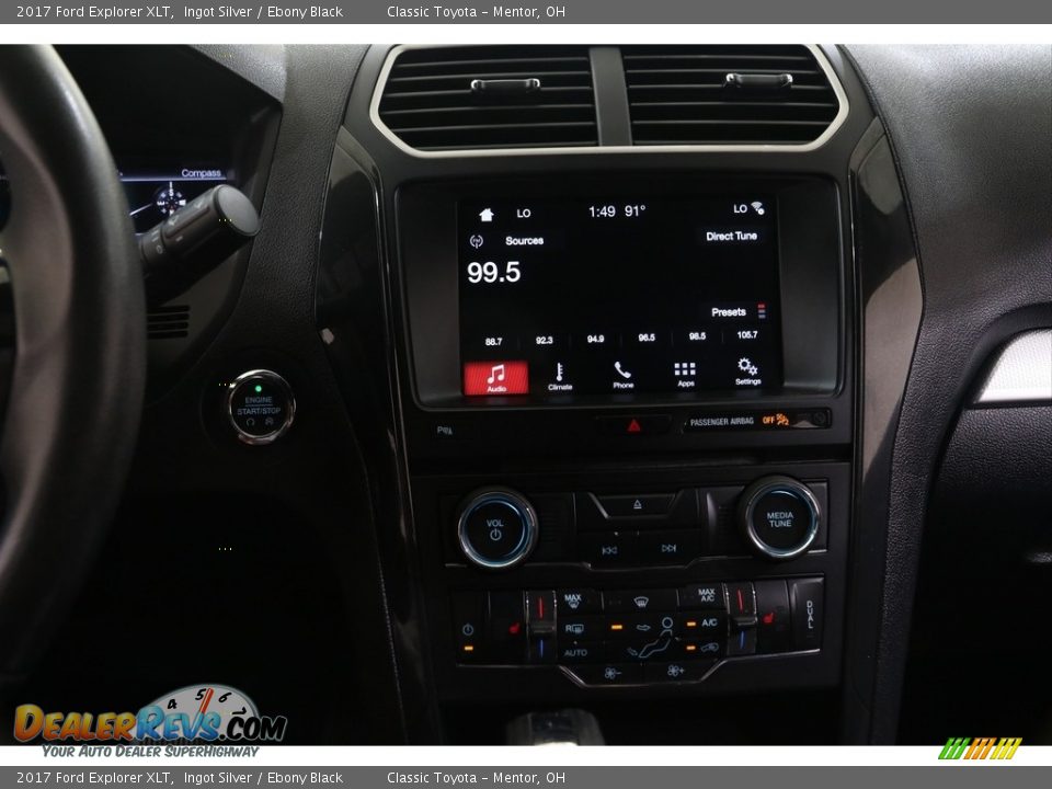 2017 Ford Explorer XLT Ingot Silver / Ebony Black Photo #9