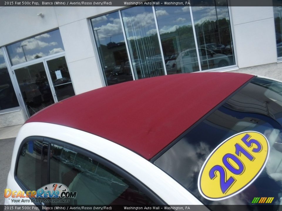 2015 Fiat 500c Pop Bianco (White) / Avorio/Rosso (Ivory/Red) Photo #4