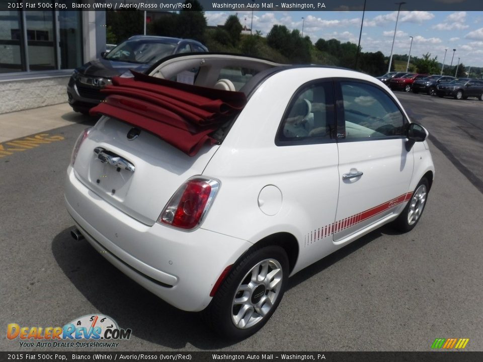 2015 Fiat 500c Pop Bianco (White) / Avorio/Rosso (Ivory/Red) Photo #12