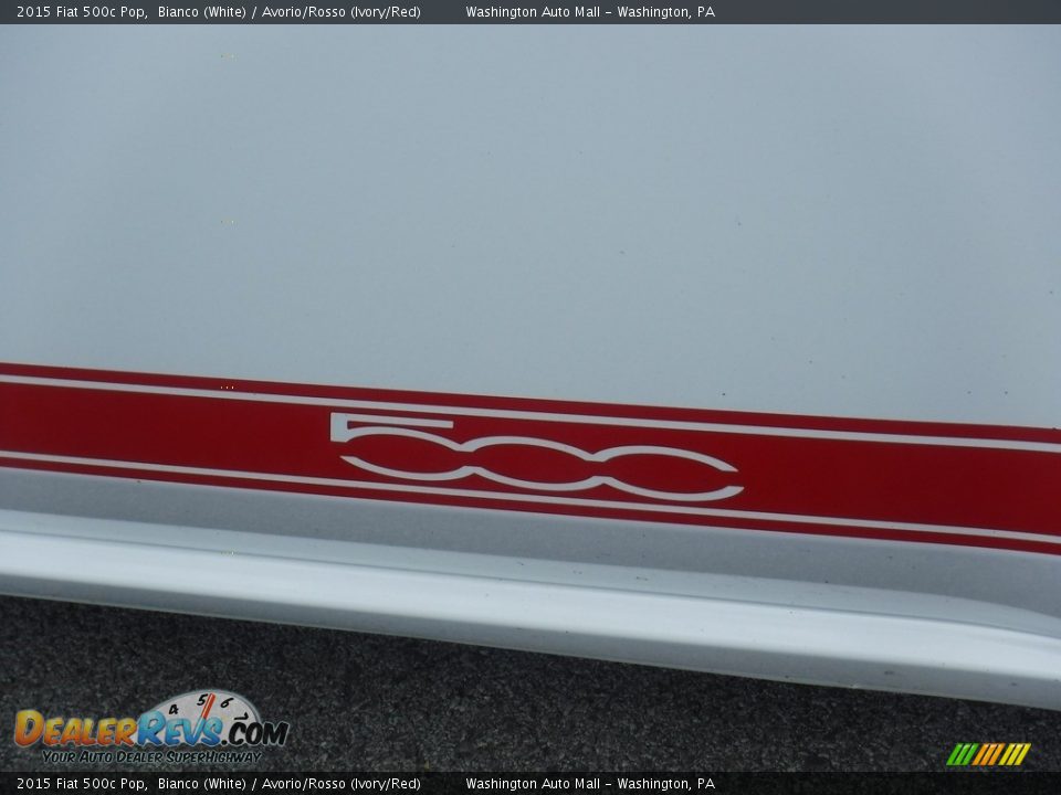 2015 Fiat 500c Pop Bianco (White) / Avorio/Rosso (Ivory/Red) Photo #14