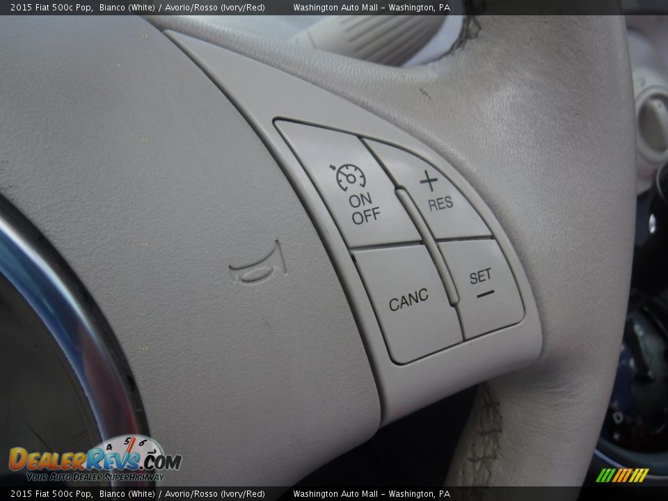 2015 Fiat 500c Pop Bianco (White) / Avorio/Rosso (Ivory/Red) Photo #24