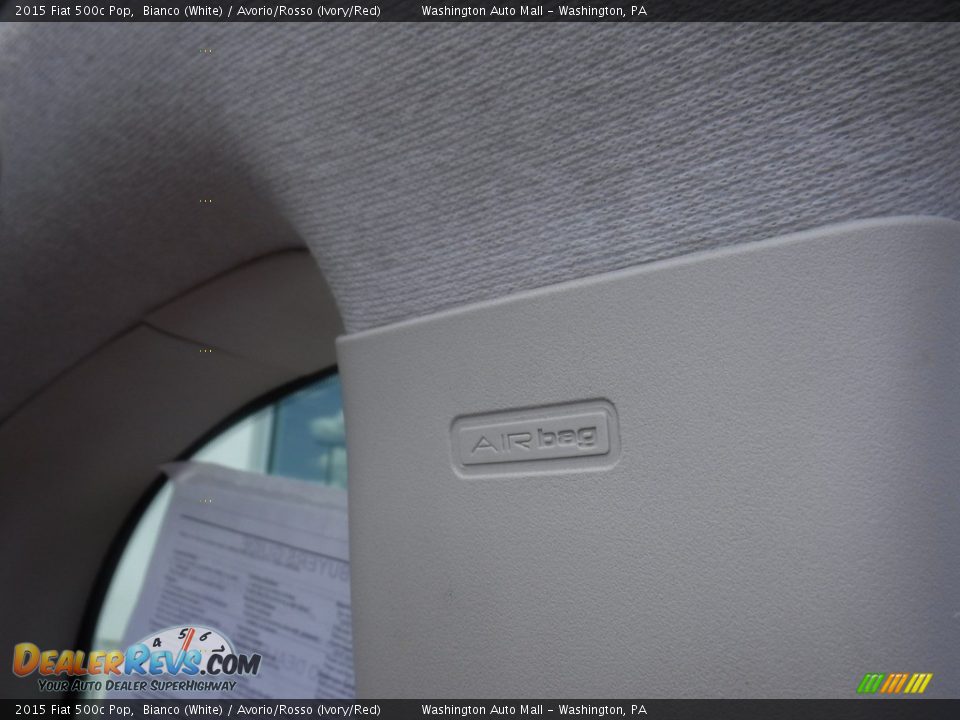 2015 Fiat 500c Pop Bianco (White) / Avorio/Rosso (Ivory/Red) Photo #25