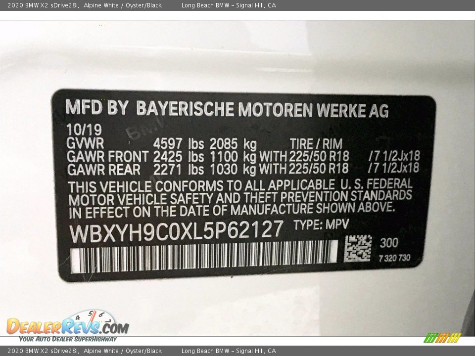 2020 BMW X2 sDrive28i Alpine White / Oyster/Black Photo #36