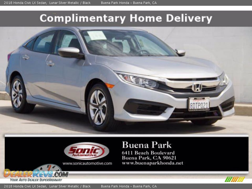 2018 Honda Civic LX Sedan Lunar Silver Metallic / Black Photo #1