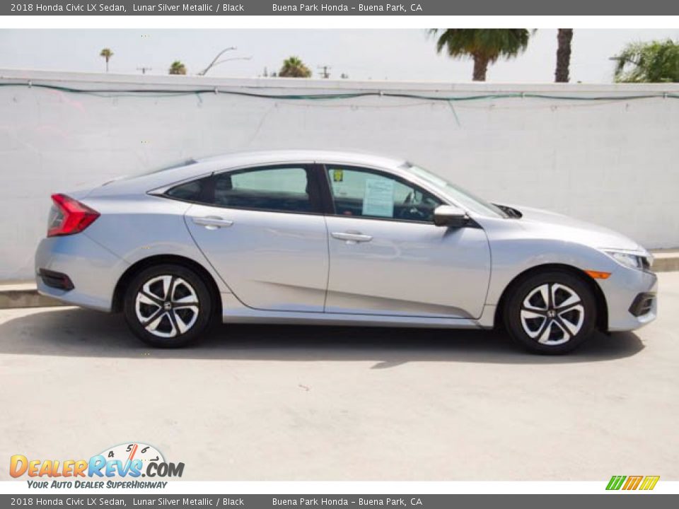 2018 Honda Civic LX Sedan Lunar Silver Metallic / Black Photo #14