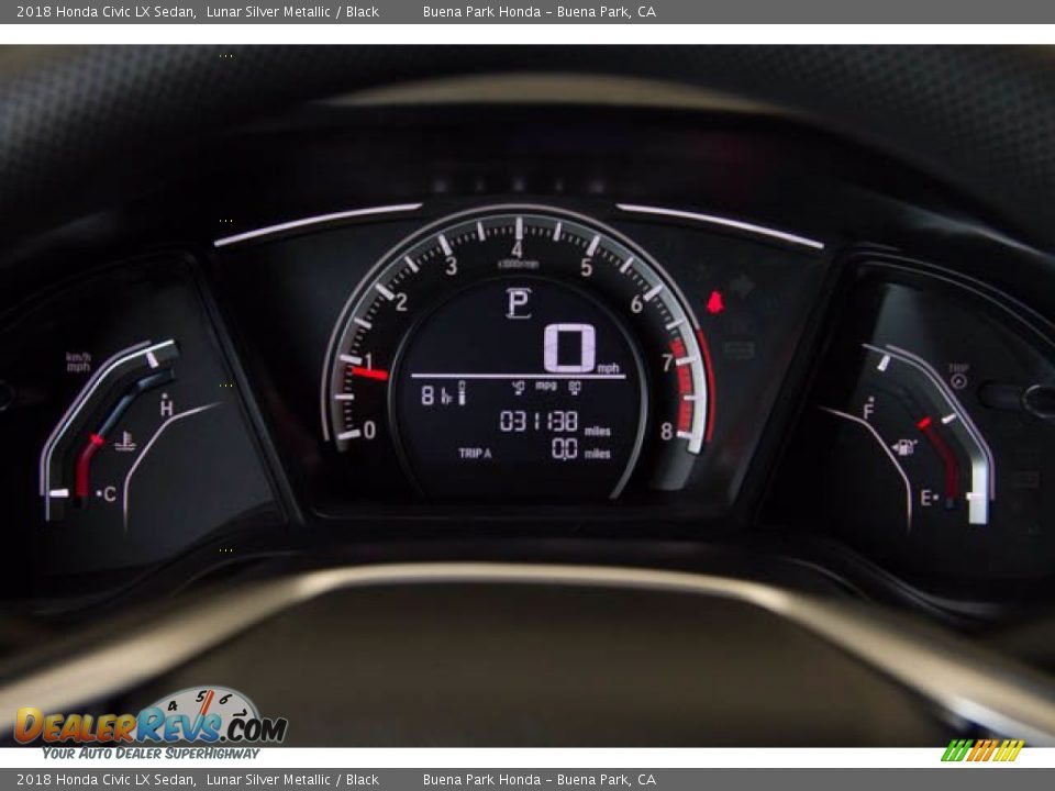 2018 Honda Civic LX Sedan Lunar Silver Metallic / Black Photo #28