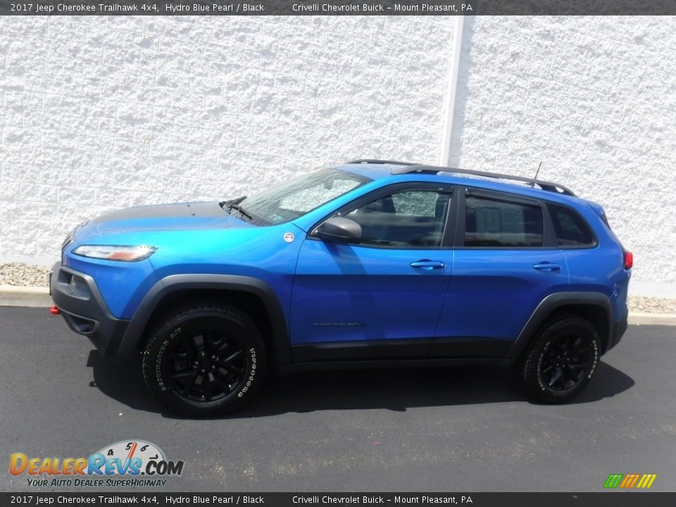 2017 Jeep Cherokee Trailhawk 4x4 Hydro Blue Pearl / Black Photo #2