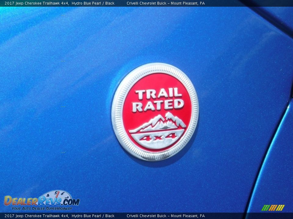 2017 Jeep Cherokee Trailhawk 4x4 Hydro Blue Pearl / Black Photo #5