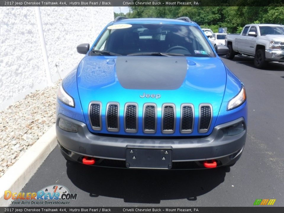 2017 Jeep Cherokee Trailhawk 4x4 Hydro Blue Pearl / Black Photo #6