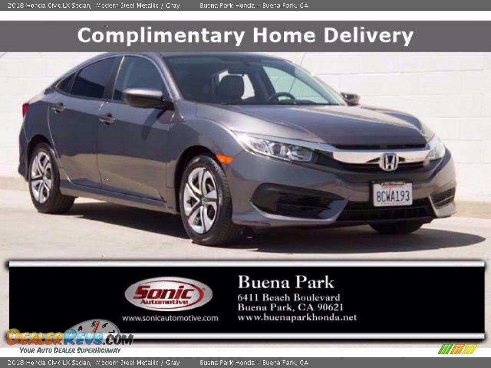 2018 Honda Civic LX Sedan Modern Steel Metallic / Gray Photo #1