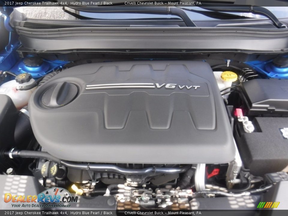 2017 Jeep Cherokee Trailhawk 4x4 Hydro Blue Pearl / Black Photo #14