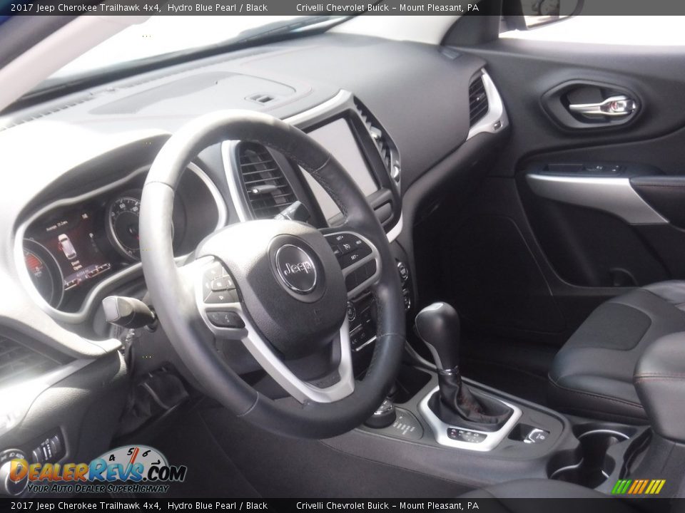 2017 Jeep Cherokee Trailhawk 4x4 Hydro Blue Pearl / Black Photo #15