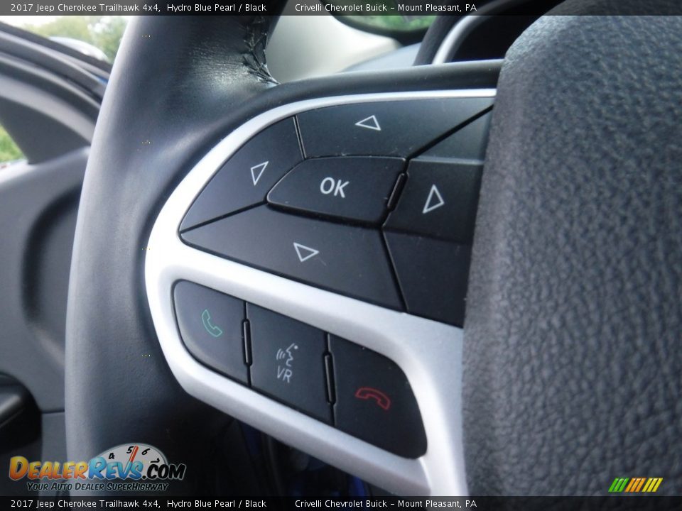 2017 Jeep Cherokee Trailhawk 4x4 Hydro Blue Pearl / Black Photo #29
