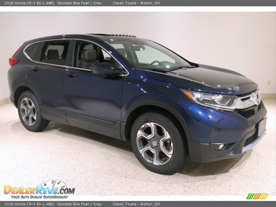 2018 Honda CR-V EX-L AWD Obsidian Blue Pearl / Gray Photo #1