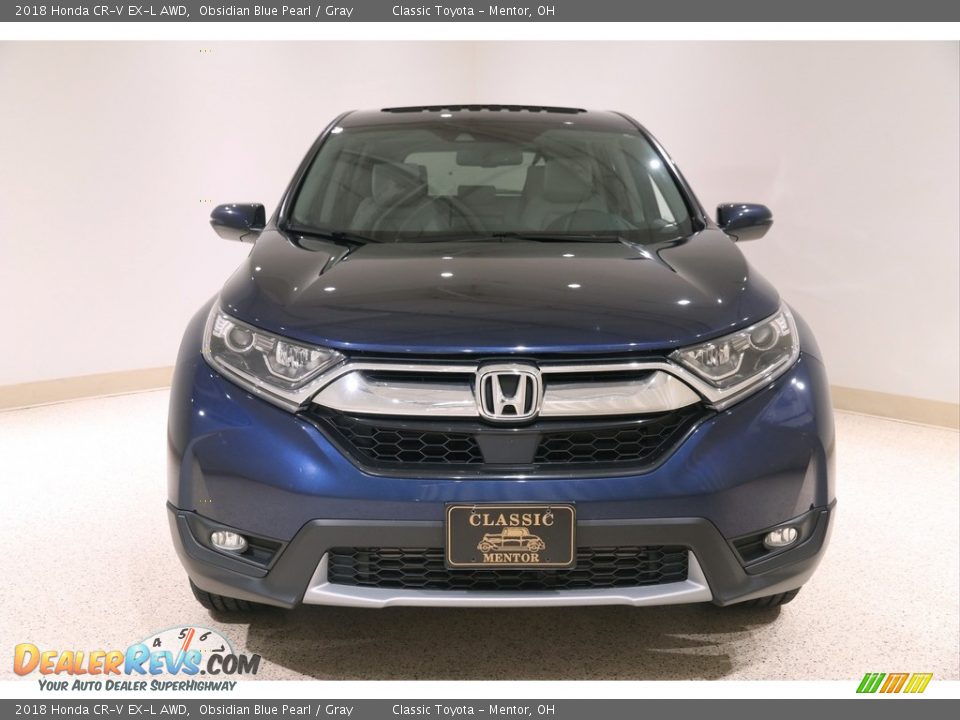 2018 Honda CR-V EX-L AWD Obsidian Blue Pearl / Gray Photo #2