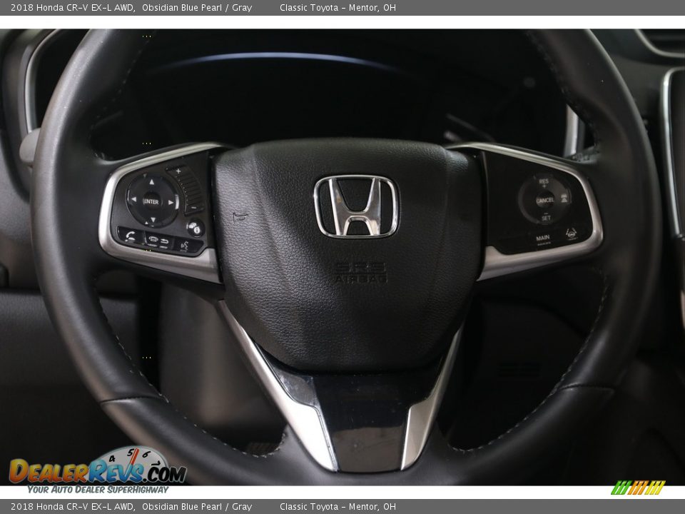 2018 Honda CR-V EX-L AWD Obsidian Blue Pearl / Gray Photo #7