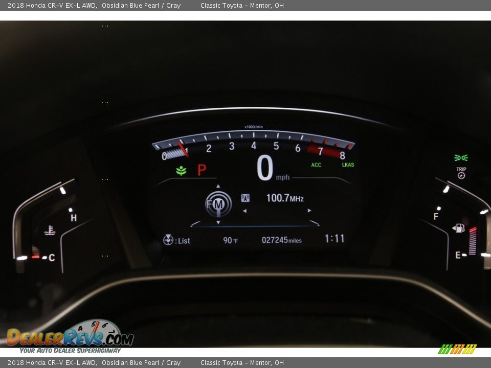 2018 Honda CR-V EX-L AWD Obsidian Blue Pearl / Gray Photo #8