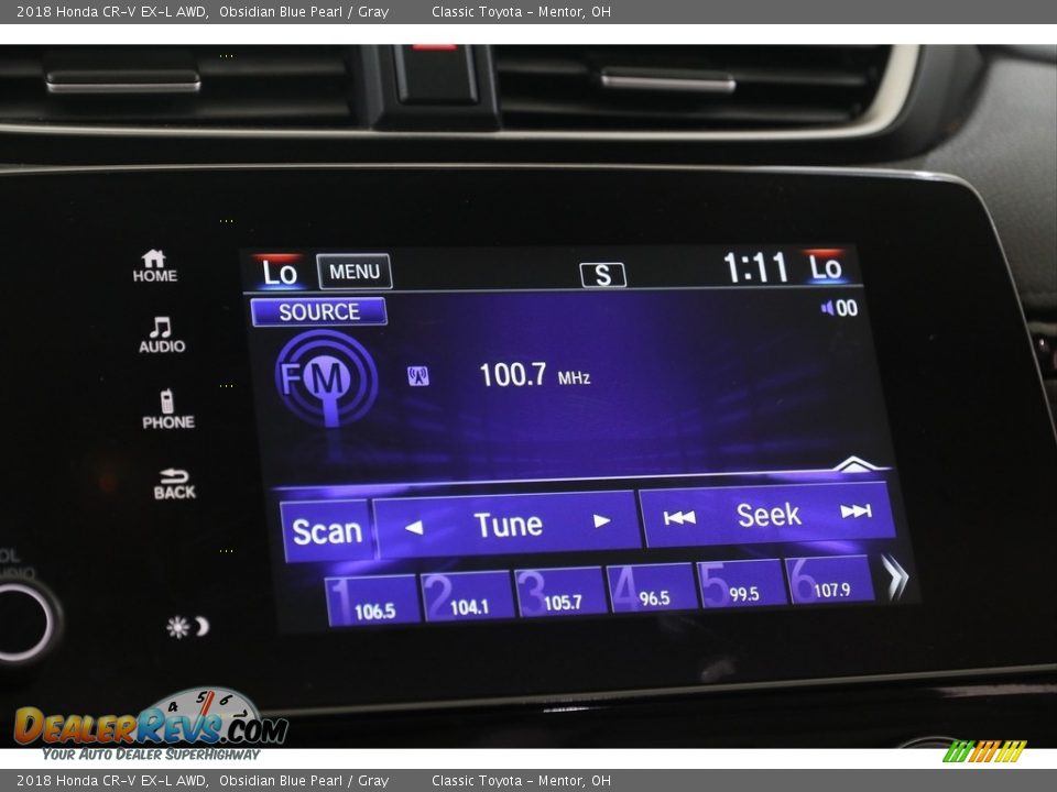 2018 Honda CR-V EX-L AWD Obsidian Blue Pearl / Gray Photo #10