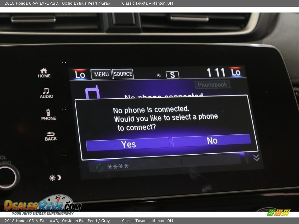 2018 Honda CR-V EX-L AWD Obsidian Blue Pearl / Gray Photo #11