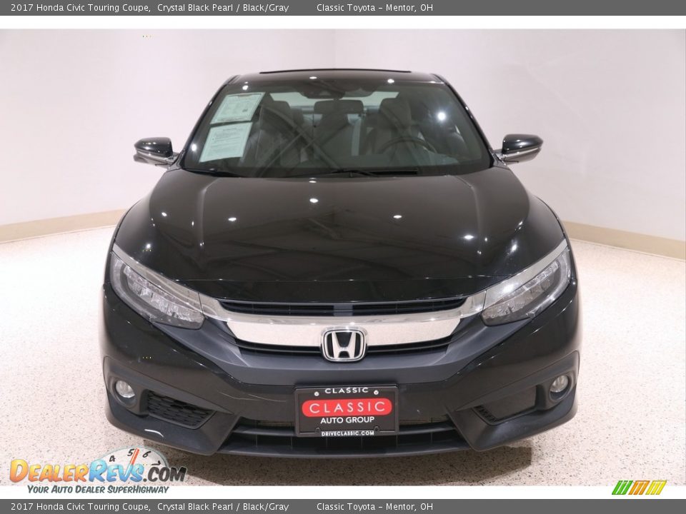 2017 Honda Civic Touring Coupe Crystal Black Pearl / Black/Gray Photo #2