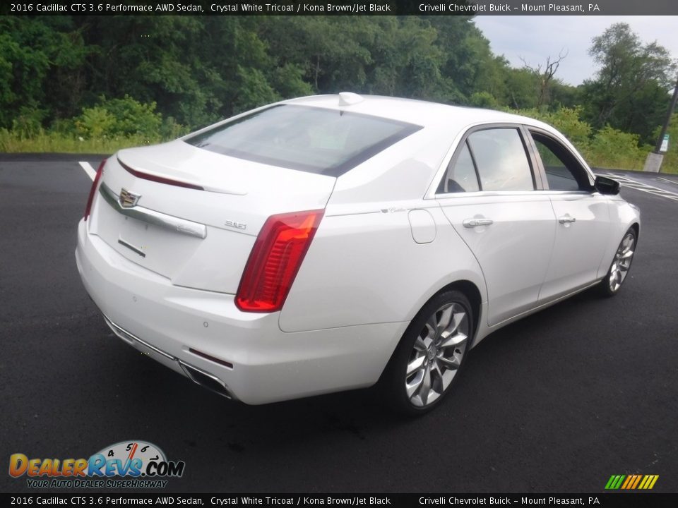 2016 Cadillac CTS 3.6 Performace AWD Sedan Crystal White Tricoat / Kona Brown/Jet Black Photo #8