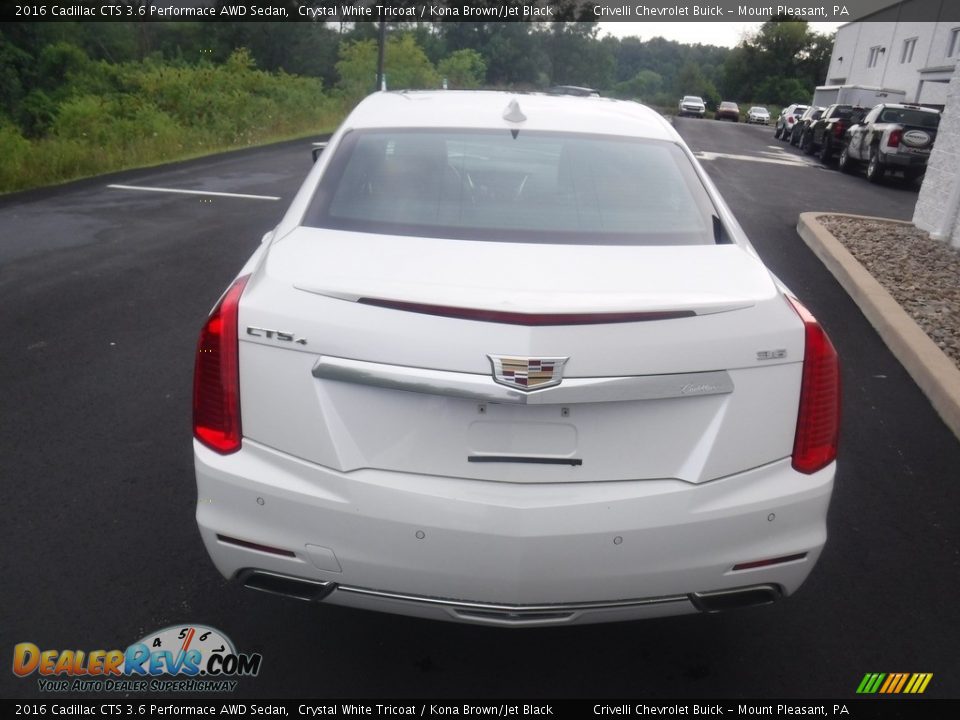 2016 Cadillac CTS 3.6 Performace AWD Sedan Crystal White Tricoat / Kona Brown/Jet Black Photo #10