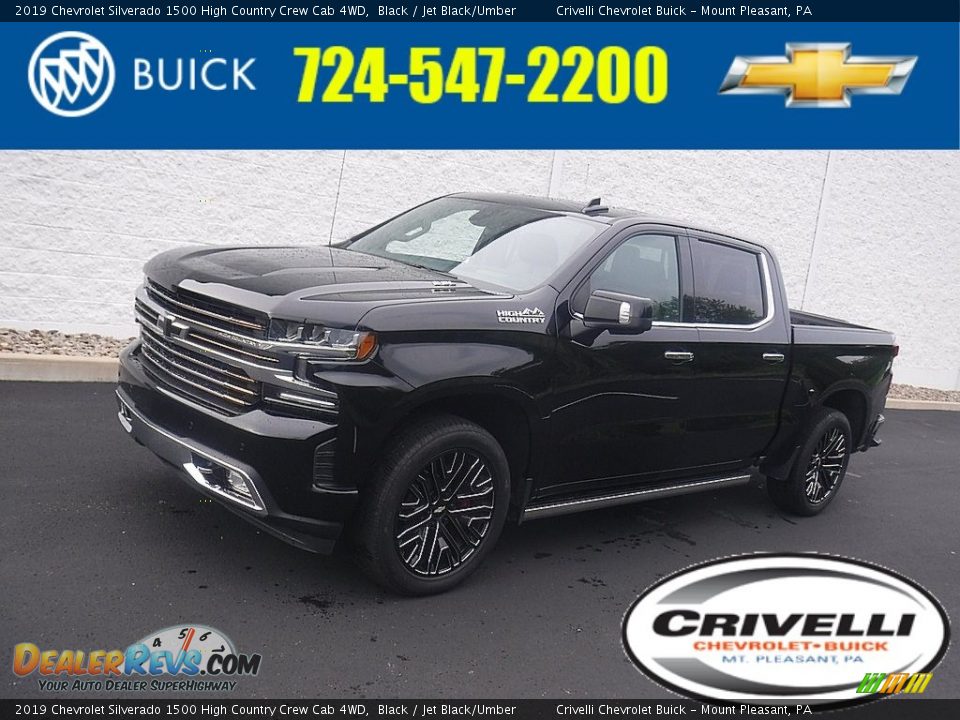 2019 Chevrolet Silverado 1500 High Country Crew Cab 4WD Black / Jet Black/Umber Photo #1