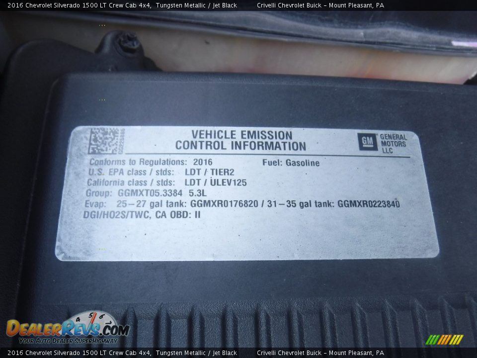 2016 Chevrolet Silverado 1500 LT Crew Cab 4x4 Tungsten Metallic / Jet Black Photo #19