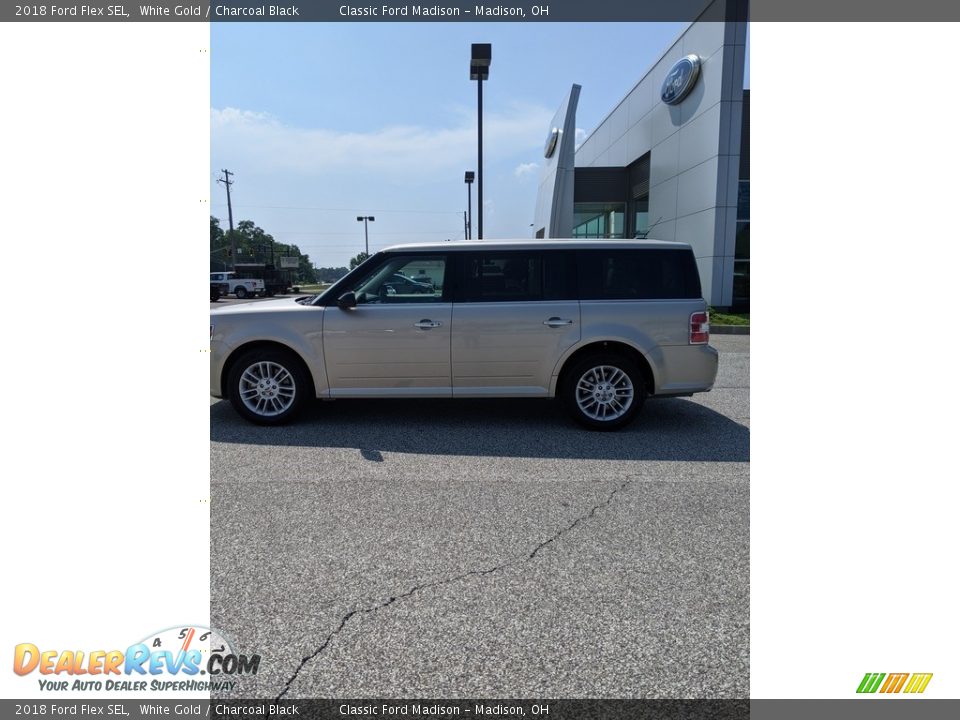 2018 Ford Flex SEL White Gold / Charcoal Black Photo #25