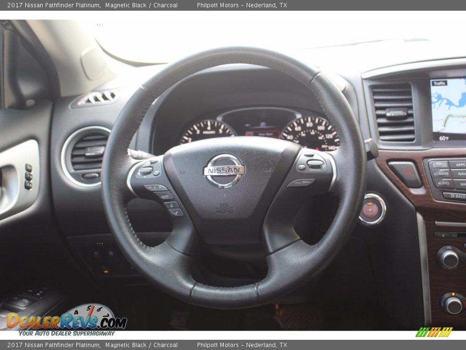 2017 Nissan Pathfinder Platinum Magnetic Black / Charcoal Photo #22