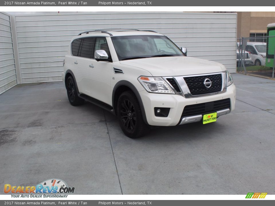2017 Nissan Armada Platinum Pearl White / Tan Photo #2
