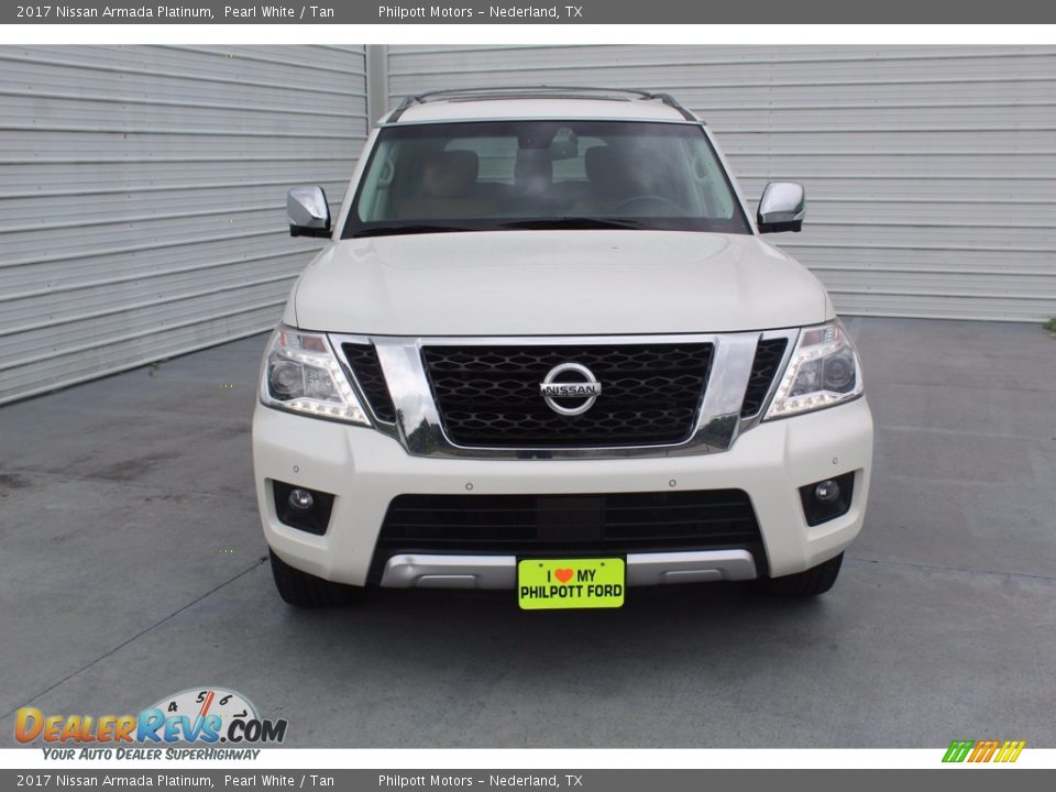 2017 Nissan Armada Platinum Pearl White / Tan Photo #3