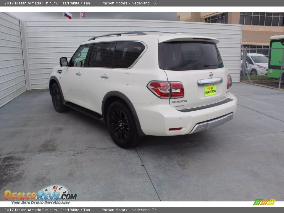 2017 Nissan Armada Platinum Pearl White / Tan Photo #8