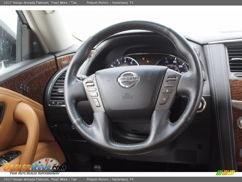 2017 Nissan Armada Platinum Pearl White / Tan Photo #28
