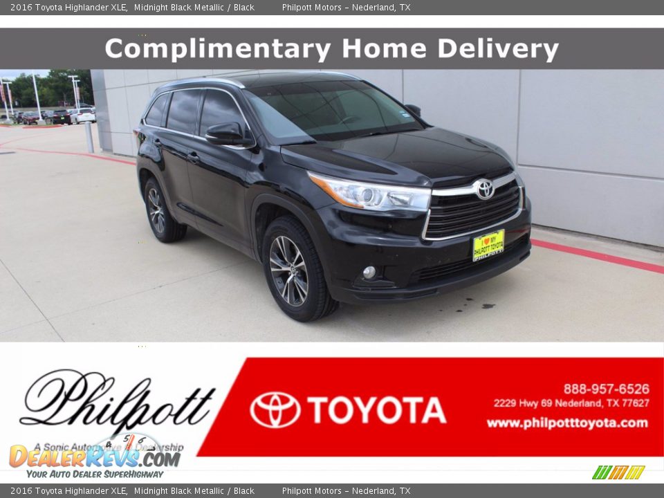 2016 Toyota Highlander XLE Midnight Black Metallic / Black Photo #1