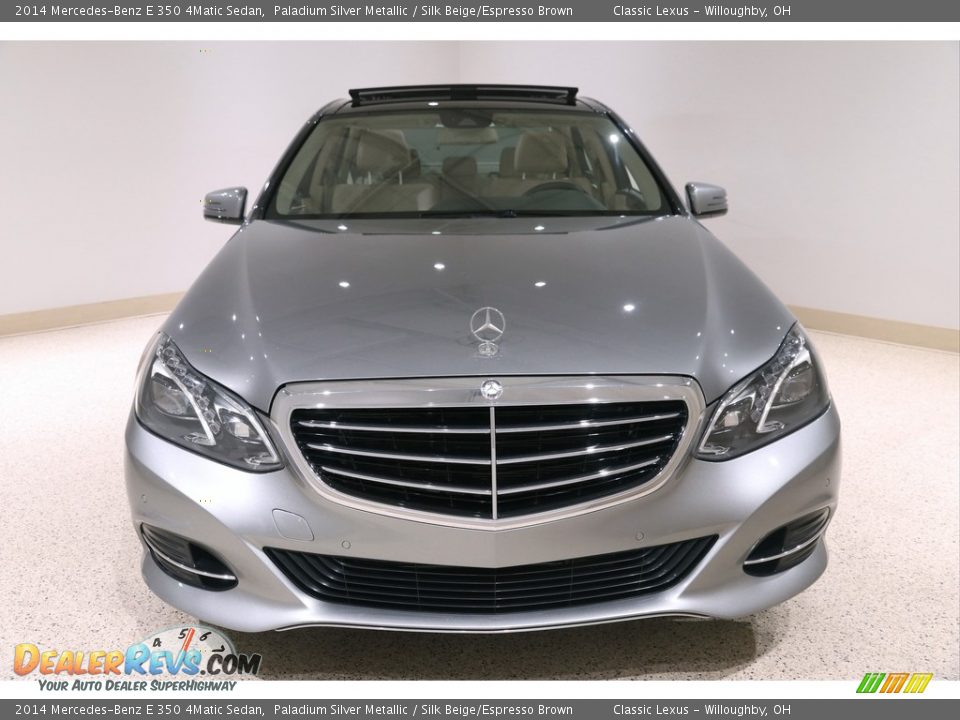 2014 Mercedes-Benz E 350 4Matic Sedan Paladium Silver Metallic / Silk Beige/Espresso Brown Photo #2