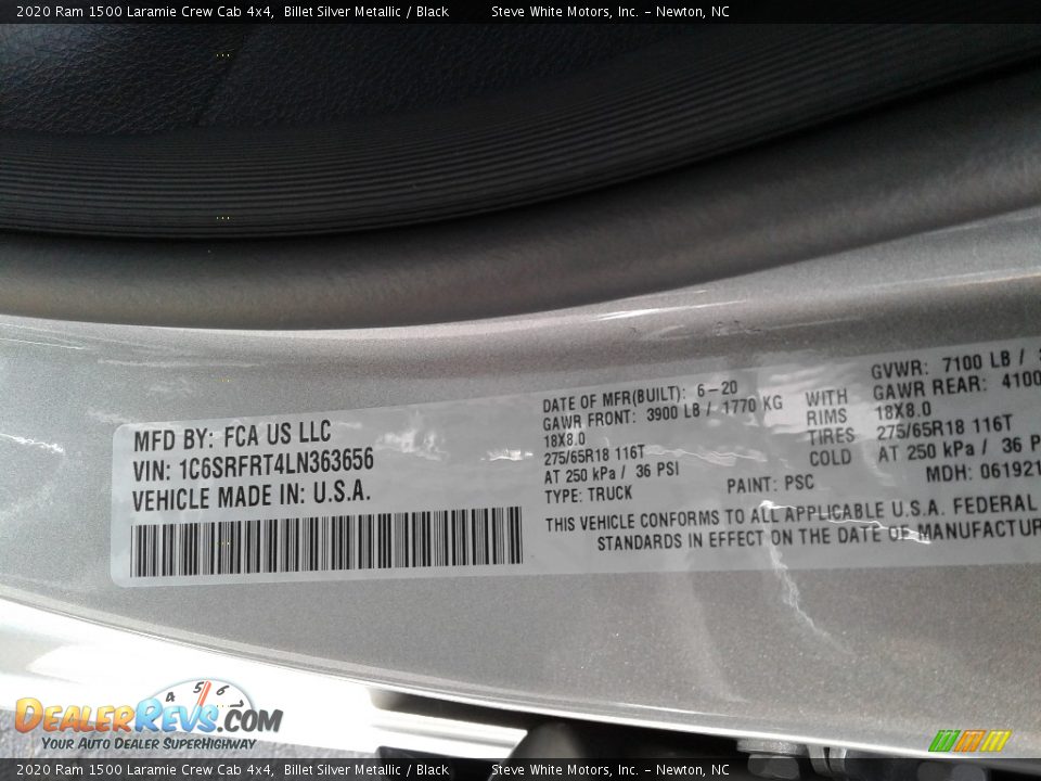 2020 Ram 1500 Laramie Crew Cab 4x4 Billet Silver Metallic / Black Photo #32
