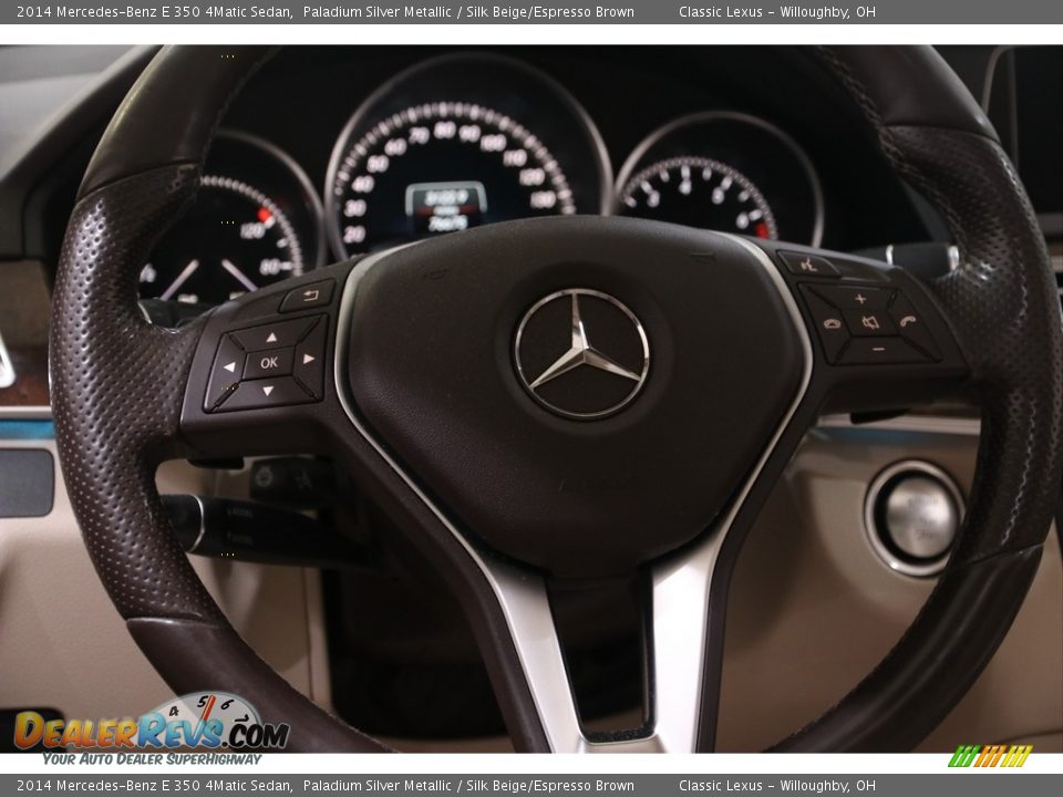 2014 Mercedes-Benz E 350 4Matic Sedan Paladium Silver Metallic / Silk Beige/Espresso Brown Photo #9