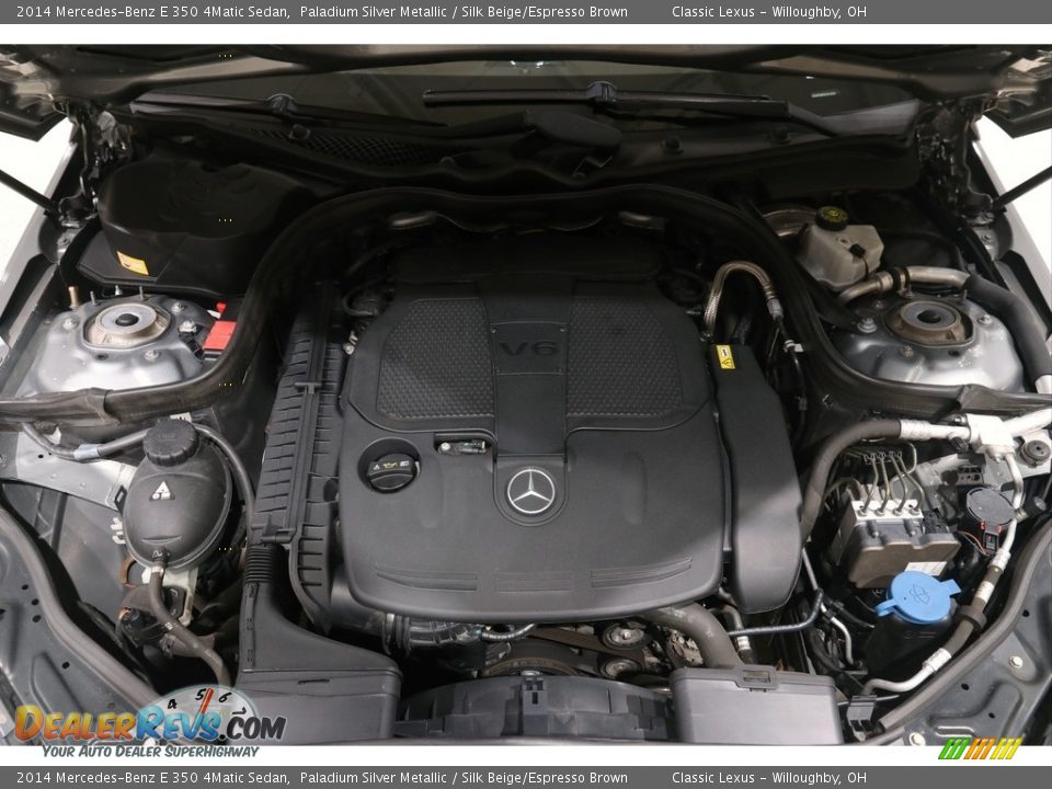 2014 Mercedes-Benz E 350 4Matic Sedan Paladium Silver Metallic / Silk Beige/Espresso Brown Photo #32