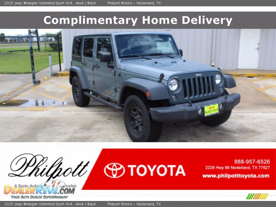 2015 Jeep Wrangler Unlimited Sport 4x4 Anvil / Black Photo #1