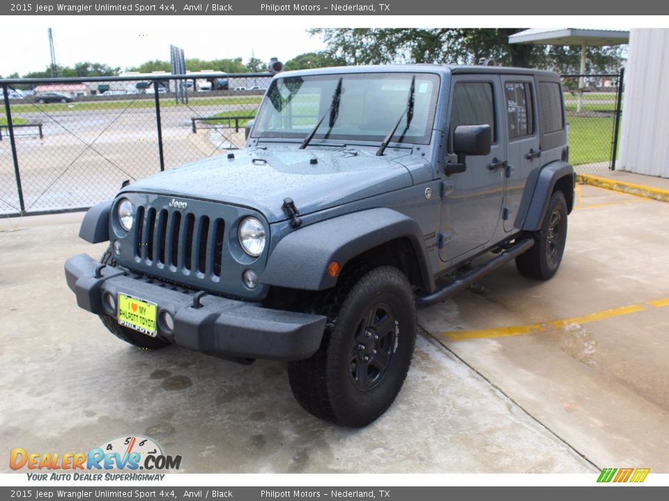 2015 Jeep Wrangler Unlimited Sport 4x4 Anvil / Black Photo #4