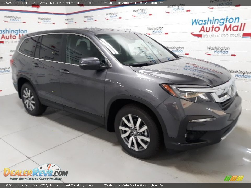 2020 Honda Pilot EX-L AWD Modern Steel Metallic / Black Photo #2