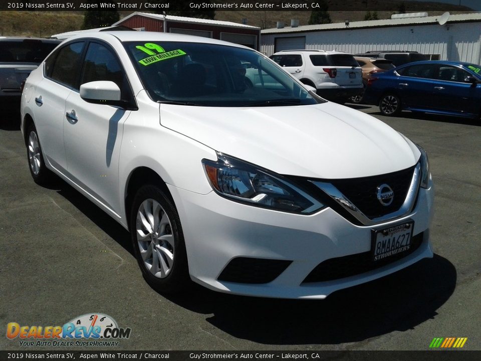2019 Nissan Sentra SV Aspen White Tricoat / Charcoal Photo #1