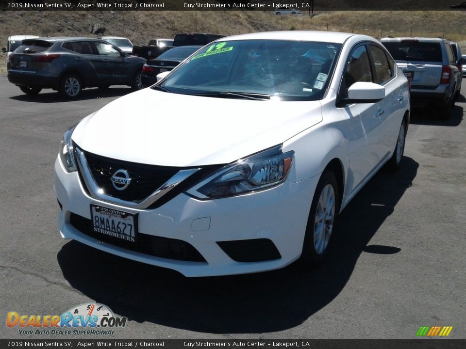 2019 Nissan Sentra SV Aspen White Tricoat / Charcoal Photo #2