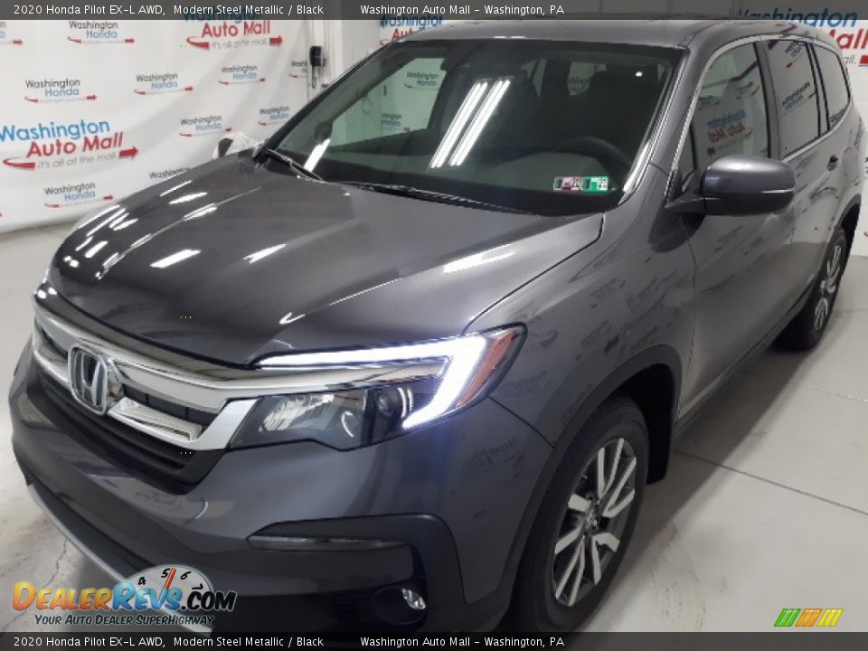 2020 Honda Pilot EX-L AWD Modern Steel Metallic / Black Photo #32