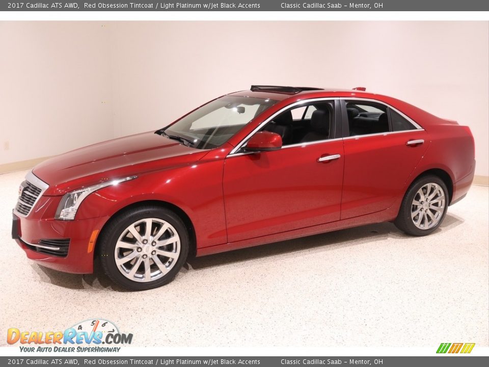 2017 Cadillac ATS AWD Red Obsession Tintcoat / Light Platinum w/Jet Black Accents Photo #3