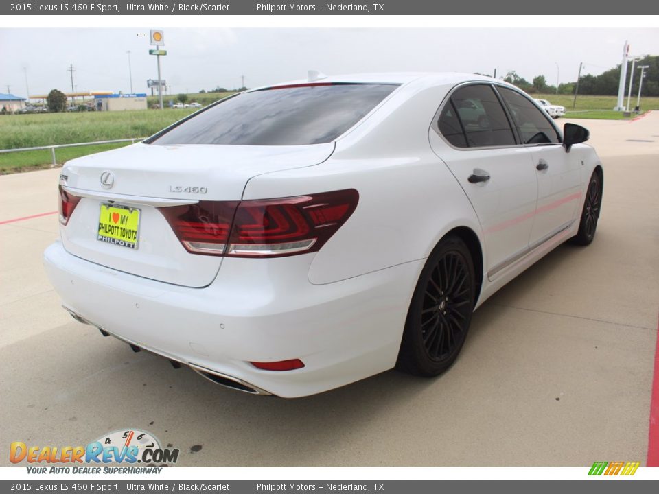 2015 Lexus LS 460 F Sport Ultra White / Black/Scarlet Photo #8