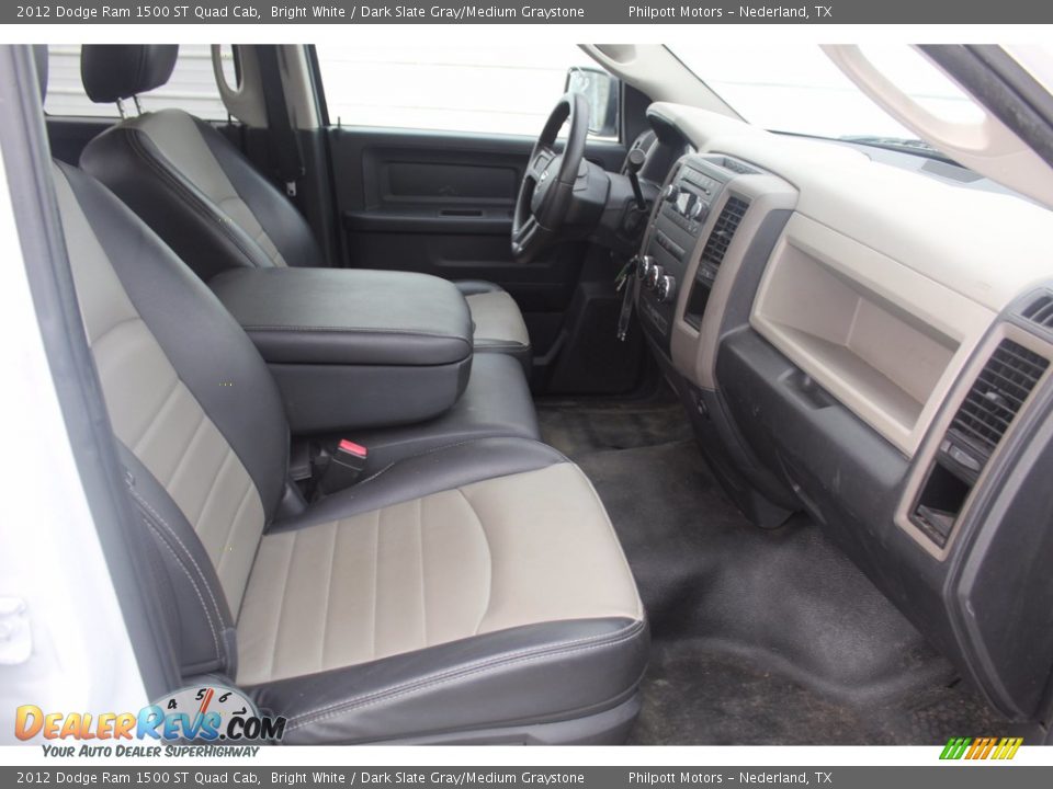2012 Dodge Ram 1500 ST Quad Cab Bright White / Dark Slate Gray/Medium Graystone Photo #27