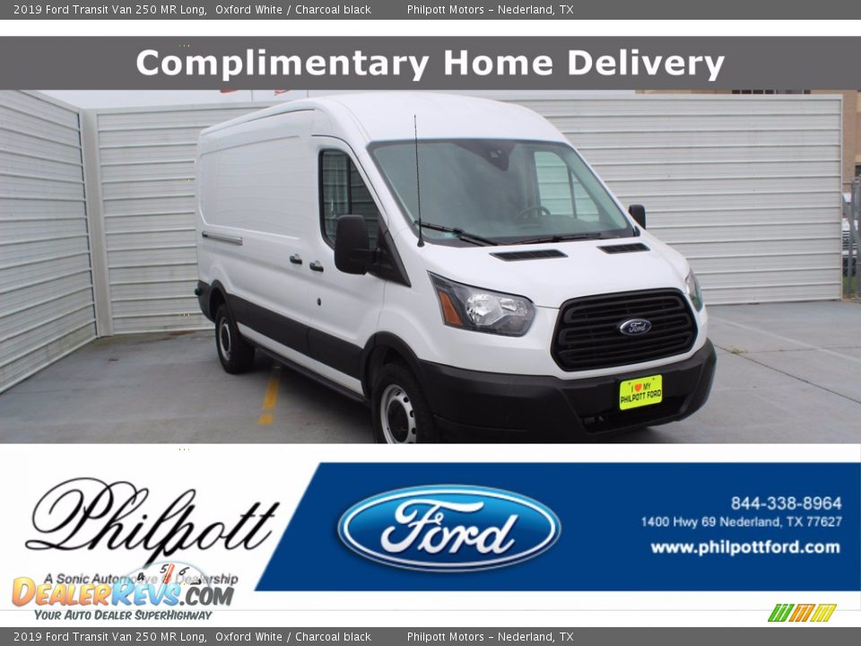 2019 Ford Transit Van 250 MR Long Oxford White / Charcoal black Photo #1